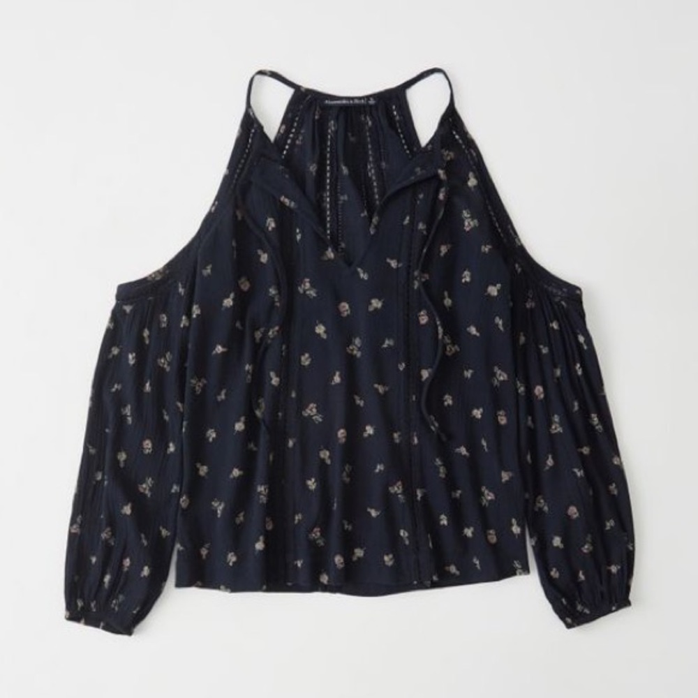 A&F Navy Blouse NWT
